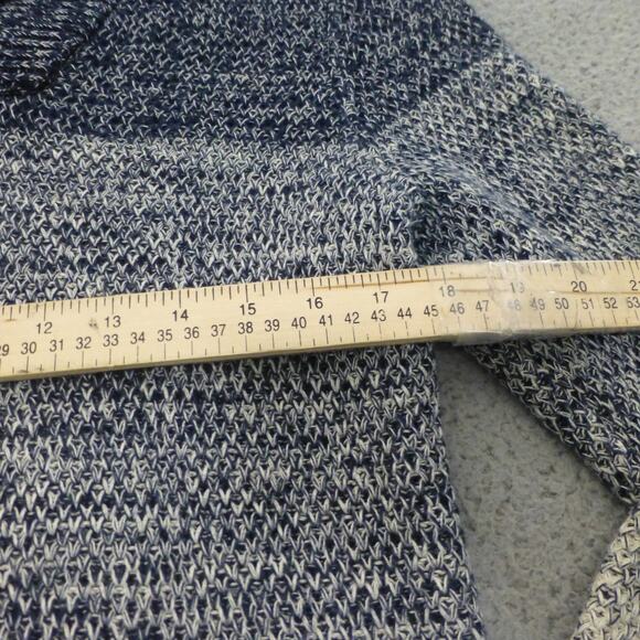 Banana Republic Sweater Mens Medium Knit Collared Blue Striped Heavy Cotton - Picture 4 of 8